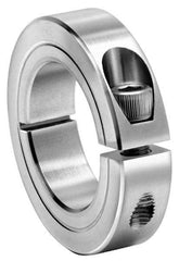 Climax Metal Products - 2-3/8" Bore, Stainless Steel, One Piece One Piece Split Shaft Collar - 3-1/2" Outside Diam, 3/4" Wide - Exact Industrial Supply