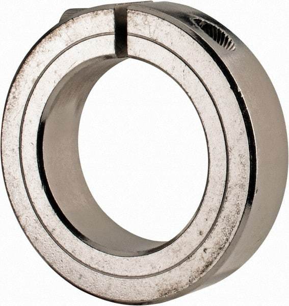 Climax Metal Products - 1-3/4" Bore, Stainless Steel, One Piece Clamp Collar - 2-3/4" Outside Diam, 11/16" Wide - Exact Industrial Supply