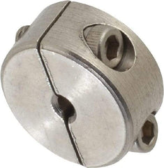 Climax Metal Products - 1/8" Bore, Stainless Steel, Two Piece Shaft Collar - 11/16" Outside Diam, 5/16" Wide - Exact Industrial Supply