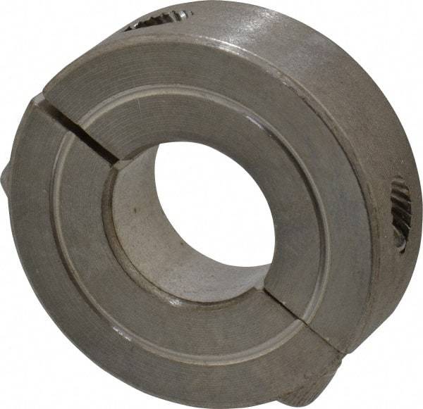 Climax Metal Products - 9/16" Bore, Stainless Steel, Two Piece Shaft Collar - 1-5/16" Outside Diam, 7/16" Wide - Exact Industrial Supply