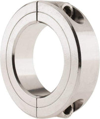 Climax Metal Products - 1-5/8" Bore, Stainless Steel, Two Piece Shaft Collar - 2-5/8" Outside Diam, 11/16" Wide - Exact Industrial Supply