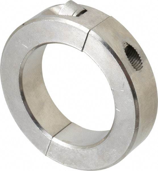 Climax Metal Products - 2" Bore, Stainless Steel, Two Piece Shaft Collar - 3" Outside Diam, 11/16" Wide - Exact Industrial Supply