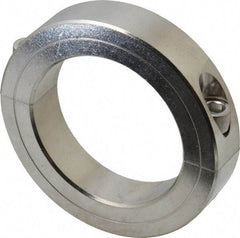 Climax Metal Products - 2-3/8" Bore, Stainless Steel, Two Piece Two Piece Split Shaft Collar - 3-1/2" Outside Diam, 3/4" Wide - Exact Industrial Supply