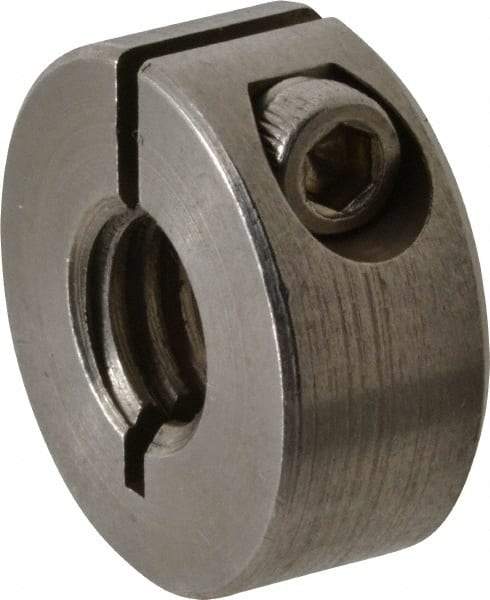 Climax Metal Products - 3/8-16 Thread, Stainless Steel, One Piece Threaded Shaft Collar - 7/8" Outside Diam, 3/8" Wide - Exact Industrial Supply