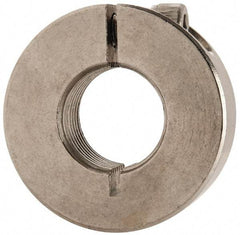 Climax Metal Products - 5/8-18 Thread, Stainless Steel, One Piece Threaded Shaft Collar - 1-5/16" Outside Diam, 7/16" Wide - Exact Industrial Supply