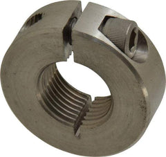Climax Metal Products - 3/4-16 Thread, Stainless Steel, One Piece Threaded Shaft Collar - 1-1/2" Outside Diam, 1/2" Wide - Exact Industrial Supply