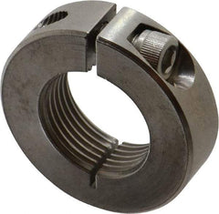 Climax Metal Products - 1-14 Thread, Stainless Steel, One Piece Threaded Shaft Collar - 1-3/4" Outside Diam, 1/2" Wide - Exact Industrial Supply