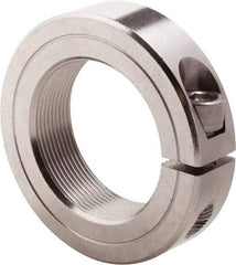 Climax Metal Products - 1-3/4-16 Thread, Stainless Steel, One Piece Threaded Shaft Collar - 2-3/4" Outside Diam, 11/16" Wide - Exact Industrial Supply