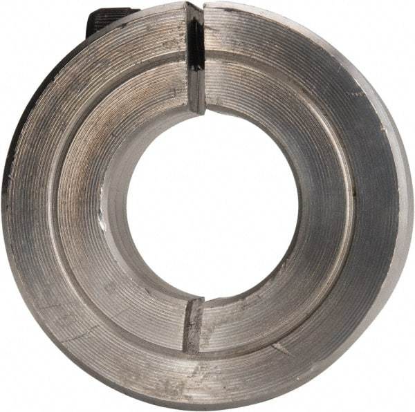 Climax Metal Products - 11/16" Bore, Aluminum, One Piece Clamping Shaft Collar - 1-1/2" Outside Diam, 1/2" Wide - Exact Industrial Supply