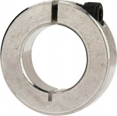 Climax Metal Products - 1" Bore, Aluminum, One Piece Clamp Collar - 1-3/4" Outside Diam, 1/2" Wide - Exact Industrial Supply