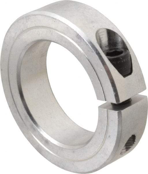 Climax Metal Products - 1-3/4" Bore, Aluminum, One Piece Clamp Collar - 2-3/4" Outside Diam, 11/16" Wide - Exact Industrial Supply