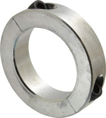 Climax Metal Products - 2" Bore, Aluminum, Two Piece Shaft Collar - 3" Outside Diam, 11/16" Wide - Exact Industrial Supply