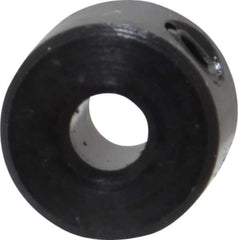 Climax Metal Products - 1/8" Bore, Steel, Set Screw Shaft Collar - 3/8" Outside Diam, 1/4" Wide - Exact Industrial Supply