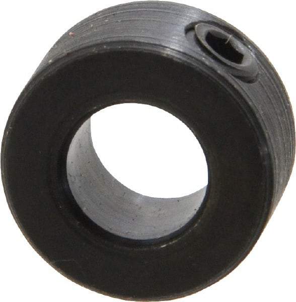 Climax Metal Products - 5/16" Bore, Steel, Set Screw Shaft Collar - 5/8" Outside Diam, 5/16" Wide - Exact Industrial Supply