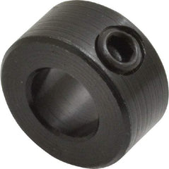 Climax Metal Products - 3/8" Bore, Steel, Set Screw Shaft Collar - 3/4" Outside Diam, 3/8" Wide - Exact Industrial Supply