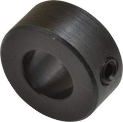 Climax Metal Products - 1/2" Bore, Steel, Set Screw Shaft Collar - 1" Outside Diam, 7/16" Wide - Exact Industrial Supply