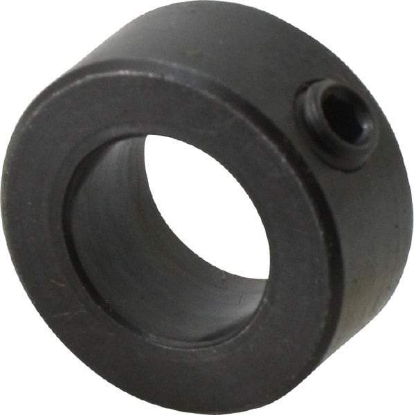 Climax Metal Products - 9/16" Bore, Steel, Set Screw Shaft Collar - 1" Outside Diam, 7/16" Wide - Exact Industrial Supply