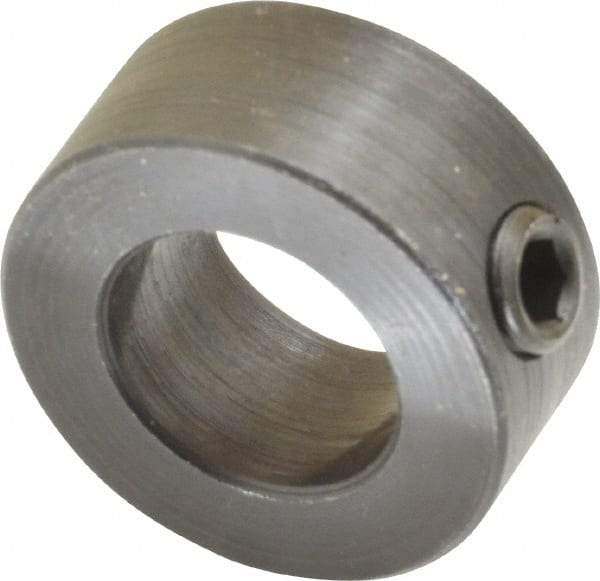 Climax Metal Products - 5/8" Bore, Steel, Set Screw Shaft Collar - 1-1/8" Outside Diam, 1/2" Wide - Exact Industrial Supply