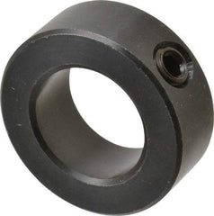 Climax Metal Products - 7/8" Bore, Steel, Set Screw Shaft Collar - 1-1/2" Outside Diam, 9/16" Wide - Exact Industrial Supply