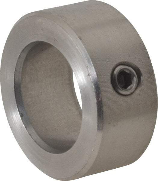 Climax Metal Products - 20mm Bore, Stainless Steel, Set Screw Shaft Collar - 1-1/4" Outside Diam - Exact Industrial Supply
