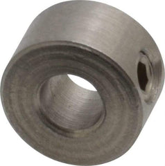 Climax Metal Products - 3/16" Bore, Stainless Steel, Set Screw Shaft Collar - 7/16" Outside Diam, 1/4" Wide - Exact Industrial Supply