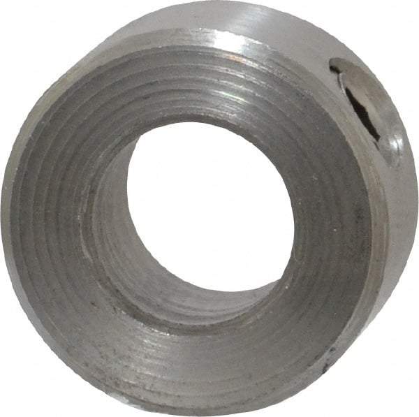 Climax Metal Products - 5/16" Bore, Stainless Steel, Set Screw Shaft Collar - 5/8" Outside Diam, 5/16" Wide - Exact Industrial Supply