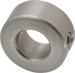 Climax Metal Products - 1/2" Bore, Stainless Steel, Set Screw Shaft Collar - 1" Outside Diam, 7/16" Wide - Exact Industrial Supply