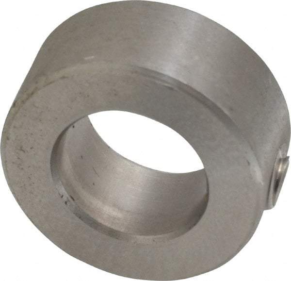 Climax Metal Products - 9/16" Bore, Stainless Steel, Set Screw Shaft Collar - 1" Outside Diam, 7/16" Wide - Exact Industrial Supply