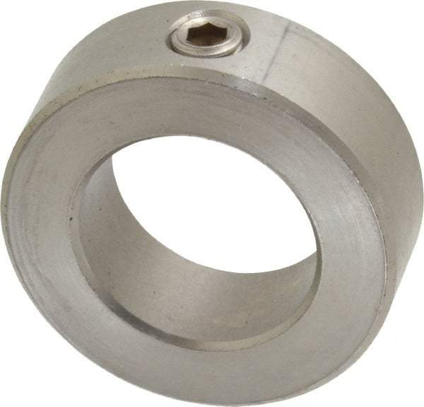 Climax Metal Products - 1-3/16" Bore, Stainless Steel, Set Screw Shaft Collar - 2" Outside Diam, 11/16" Wide - Exact Industrial Supply