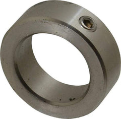 Climax Metal Products - 1-1/2" Bore, Stainless Steel, Set Screw Shaft Collar - 2-1/4" Outside Diam, 3/4" Wide - Exact Industrial Supply