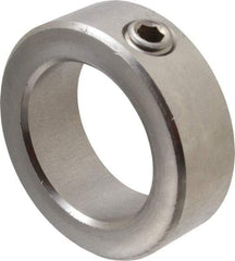 Climax Metal Products - 1-3/4" Bore, Stainless Steel, Set Screw Shaft Collar - 2-5/8" Outside Diam, 7/8" Wide - Exact Industrial Supply