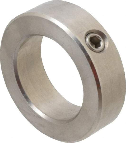 Climax Metal Products - 1-15/16" Bore, Stainless Steel, Set Screw Shaft Collar - 3" Outside Diam, 7/8" Wide - Exact Industrial Supply