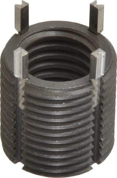 Recoil - 5/8-11 Internal, 7/8-14 External, 22mm Insert Length, Heavy Duty Keylocking Thread Inserts - Carbon Steel, Zinc Phosphate Finish, Grade C1215 - Exact Industrial Supply