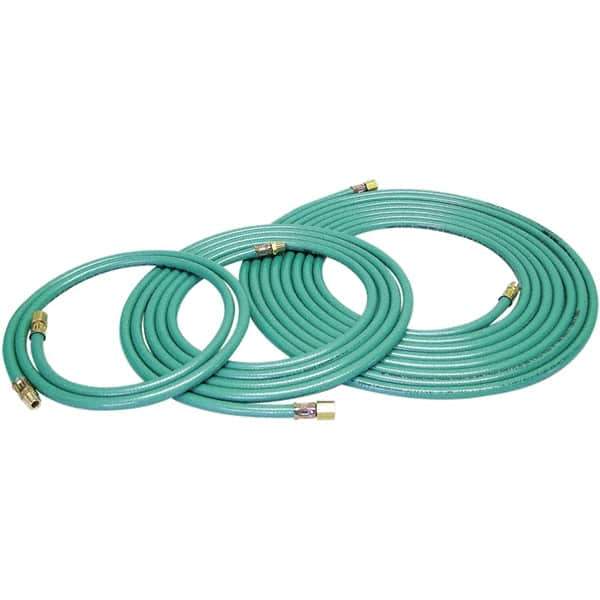 Dynabrade - 8mm ID x 12.7" OD 12' Long Multipurpose Air Hose - Male/Male Ends, 90 Working psi, Green - Exact Industrial Supply