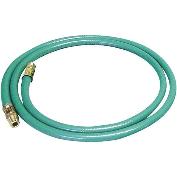 Dynabrade - 8mm ID x 12.7" OD 5' Long Hose - Male/Male Ends, 90 Working psi, Green - Exact Industrial Supply