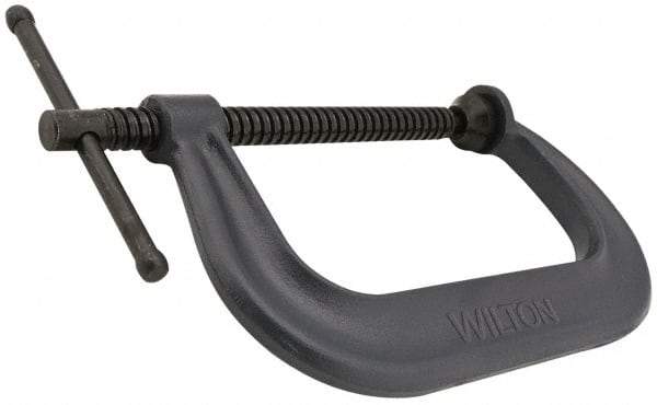 Wilton - Regular-Duty 12-1/4" Max Opening, 6-5/16" Throat Depth, Forged Steel Standard C-Clamp - 9,300 Lb Capacity, 2" Min Opening, Deep Throat - Exact Industrial Supply