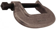 Wilton - Extra Heavy-Duty 5-1/4" Max Opening, 3-1/8" Throat Depth, Forged Steel Standard C-Clamp - 23,800 Lb Capacity, 0" Min Opening, Standard Throat Depth, Cold Drawn Steel Screw - Exact Industrial Supply