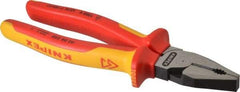 Knipex - 8" OAL, 1/2" Capacity, Lineman's - 1-7/16" Jaw Length x 1" Jaw Width - Exact Industrial Supply