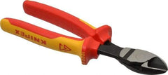 Knipex - 8" OAL, 5/32" Capacity, Diagonal Cutter - 7/8" Jaw Length x 1-1/8" Jaw Width - Exact Industrial Supply