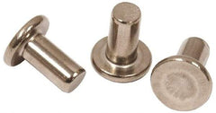 RivetKing - 0.113" Body Diam, Flat Steel Tinners Solid Rivet - 0.213" Length Under Head - Exact Industrial Supply