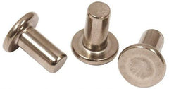 RivetKing - 0.107" Body Diam, Flat Steel Tinners Solid Rivet - 0.198" Length Under Head - Exact Industrial Supply