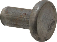 RivetKing - 0.227" Body Diam, Flat Steel Tinners Solid Rivet - 0.448" Length Under Head - Exact Industrial Supply
