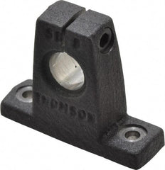 Thomson Industries - 1/2" Diam, Malleable Iron Alloy Shaft Support - Plain Shafting - Exact Industrial Supply