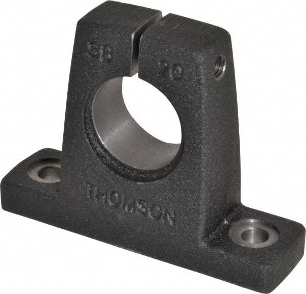 Thomson Industries - 1-1/4" Diam, Malleable Iron Alloy Shaft Support - Plain Shafting - Exact Industrial Supply