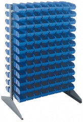 Quantum Storage - 500 Lb Capacity, 25" Deep x 36" Wide x 53" High, Steel Pick Rack - 2 Sides, 96 Blue Polyethylene/Polypropylene Bins - Exact Industrial Supply