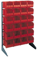 Quantum Storage - 250 Lb Capacity, 15" Deep x 36" Wide x 53" High, Steel Pick Rack - 1 Side, 24 Yellow Polyethylene/Polypropylene Bins - Exact Industrial Supply