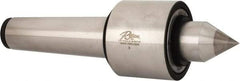 Riten - MT5 Taper Shank, 3-1/16" Head Diam Carbide Tipped Live Center - 5,000 Max RPM, 2-25/32" Head Length, 1-3/8" Point Diam, 2-3/8" Point Len, 1,000 Lb Max Workpc, 1" Tip Diam, Standard Point - Exact Industrial Supply