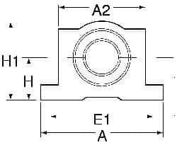 Thomson Industries - 40mm Inside Diam, 13,700 Lbs. Dynamic Capacity, Open Single Pillow Block Linear Bearing - 77mm Overall Height x 108" Overall Width, 58mm Btw Mount Hole Centers - Exact Industrial Supply