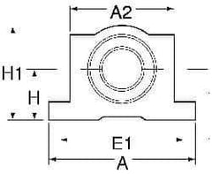 Thomson Industries - 40mm Inside Diam, 13,700 Lbs. Dynamic Capacity, Open Single Pillow Block Linear Bearing - 77mm Overall Height x 108" Overall Width, 58mm Btw Mount Hole Centers - Exact Industrial Supply