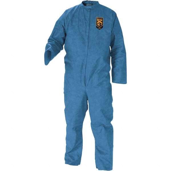 KleenGuard - Size XL SMS General Purpose Coveralls - Blue, Zipper Closure, Open Cuffs, Open Ankles, Serged Seams - Exact Industrial Supply